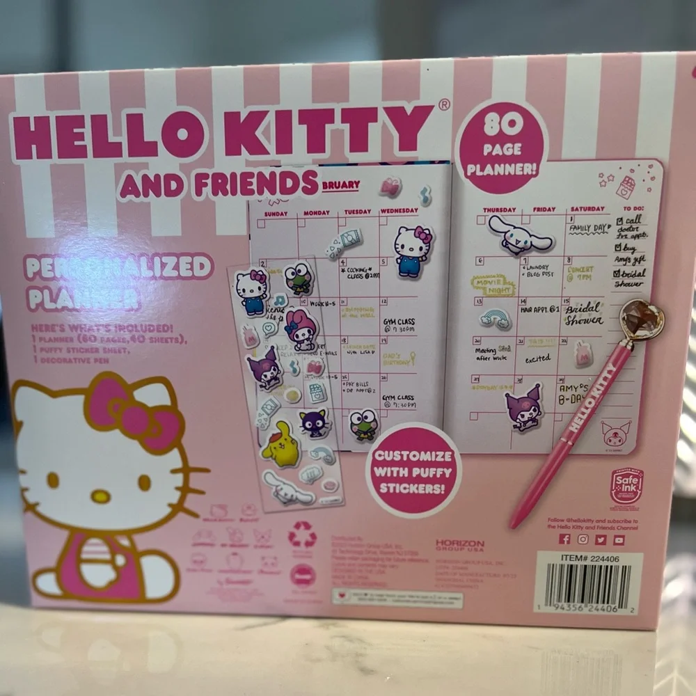 Hello Kitty by Sanrio Personalized Planner NWT